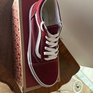 Vans Old Skool Pomegranate and White Sneakers